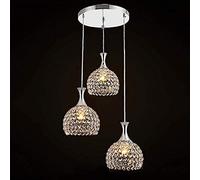 CLSDRZC 3 Lamp Crystal Chandelier Lighting Flush Mounted in The Ceiling Chandelier for Home Office Bedroom Living Room Dining