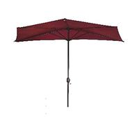 CLSDRZC 9.8 Feet Outdoor Semi-Circle Against The Wall Garden Parasol To Save Space, Rainproof Sunscreen Dual-Use Umbrella Red Home and Commercial