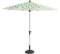CLSDRZC 9ft/2.7m Garden Parasol Umbrella with Crank and Tree Leaf Pattern, Compact Sun Shade for Outdoor Patio Spaces, Aluminium Pole