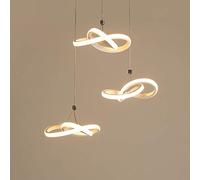 CLSDRZC Acrylic Aluminum Led Chandelier Living Room Bedroom New White Warm White Ceiling Lamp,Stepless Dimming-3 Heads