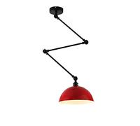 CLSDRZC Adjustable Folding Chandelier,Ceiling Lighting Bedroom Bedside Chandelier,E27 Nordic Button Chandelier, Creative Dining Room During-Red 30 * 135