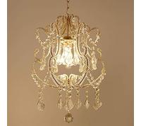 CLSDRZC American Transparent Crystal Pendant Chandelier European Mediterranean Porch Aisle Corridor Stairs Living Room Bedroom Restaurant Study Vintage Antique Ceiling Light Champagne Gold