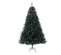 CLSDRZC Árbol De Navidad Verde De PVC De 10 Pies, Decoración De Conos De Pino De Pinos Artificiales Apagado con Soporte De Metal Decoración De Navidad con Bisagras-Verde A 1.5m(5ft) El Nuevo