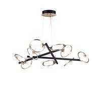 CLSDRZC Art Personality Chandelier,LED Nordic Creative Chandelier,Dining Room Living Room Bedroom Model Room-Black and Electroplating Gold Warm Light 9t