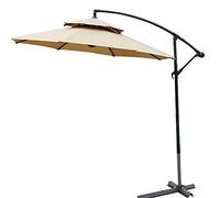 CLSDRZC Beach Adjustable Angle, Heavy Iron Bracket, Double Top Cover, Circulation Ventilation, Banana Terrace Parasol, Market Umbrella, Garden Umbrella，Wine Red
