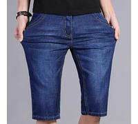 CLSDRZC Big Size Summer New Men Business Denim Shorts Fashion Casual Stretch Slim Blue Thin Short Jeans Male