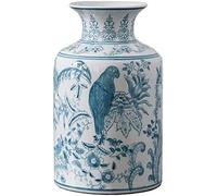 CLSDRZC Bird Pattern Blue & White Porcelain Vase, Glaze Porcelain Vase, Classic Ceramic Flower Vases for Home Decor(Large)
