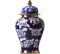 CLSDRZC Blue and White Vase Ginger Jars for Home Decor Decorative Vase for Living Room Kitchen Storage Jar(Small)