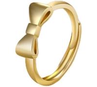 CLSDRZC Bow Ring for Women 14k Gold Plated Statement Bow Rings for Women Cute Bowknot Bow Tie Ring Adjustable Open Rings Stacking Thin Band Rings Minimalist Love Gold Rings