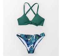 CLSDRZC Bow Tank Two Pieces Swimwear Summer Beach Bathing Suits Low Waist Bikini Sets Swimsuit for Women