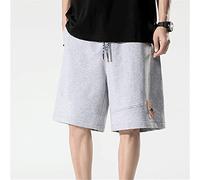 CLSDRZC Boys Shorts Male Thin Section 5 Minutes of Pants Who Loose Gray Pants Beach Pants Big Shorts in Summer