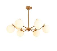 CLSDRZC Brass Branch Chandelier Glass Lampshade Nordic Style Ceiling Light Creative Magic Beans Pendant Light For Bedroom Living Room Dining Room Kitchen-Copper 6
