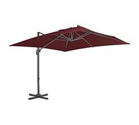 CLSDRZC Cantilever Umbrella 3X3m Adjustable, Rotatable Garden Parasol with Aluminium Pole and Cross Base, UV Protective Polyester Cover - Azure Blue