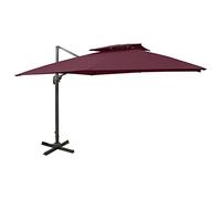 CLSDRZC Cantilever with Double 300x300 cm Bordeaux Red,Outdoor Umbrellas Parasols,Garden Patio Umbrella