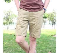 CLSDRZC Casual Shorts Men Thin Breath Cool Summer Shorts Cotton Work Shorts Flat Front Solid Color Men Clothing Bottoms