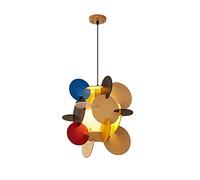 CLSDRZC Colorful 's Room Chandelier Creative Parquet Wooden Building Block Pendant Light Personalized Wood Art Decorative Lighting For Living Room Bedroom Dining Room-Color