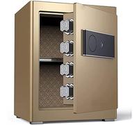 CLSDRZC Contraseña electrónica de habitación a prueba de fuego, resistente al fuego, contraseña inteligente de huellas dactilares multicapa, archivador de oficina en casa, dorado para efectivo en casa