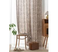 CLSDRZC Cortinas Bohemias semiopacas con diseño Floral de Granate lechoso Vintage, 108 Pulgadas de Largo, Mezcla de algodón y Lino, Cortinas Bohemias con Bolsillo para Barra para Sala de Estar,