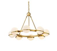 CLSDRZC Creative Designer Chandelier,G9 Iron Art Glass Circle Chandelier,Bedroom Dining Room,Home Living Room Headlight-Gold. 8 Head