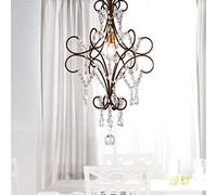 CLSDRZC Crystal Chandelier, E14 1 Light Ceiling Light, For Corridor Corridor Dining Room Lighting, Metal Decorative Black