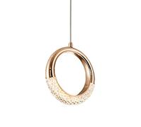 CLSDRZC Designer Creative Light,Bedside Bedroom Living Room Dining Table Bar,Postmodern Long Chandelier,LED Nordic Light Luxury Earrings Small Chandelier-Gold Tricolor Light 21 * 23cm