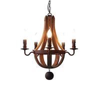 CLSDRZC E14 American Solid Wood Chandelier,Living Room Villa Clothing Store Bedroom,Retro Old Wood Chandelier,Wrought Iron Vintage Old Chandelier,European Style Art Wooden Chandelier-Vintage to Make