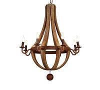 CLSDRZC E14 American Solid Wood Chandelier,Living Room Villa Clothing Store Bedroom,Retro Old Wood Chandelier,Wrought Iron Vintage Old Chandelier,European Style Art Wooden Chandelier-Vintage to Make