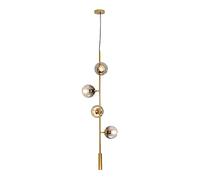 CLSDRZC E27 Concise Magic Bean Molecule Glass Chandelier,Nordic Restaurant Dining Room Strip Chandelier, Commercial Shop Light-Gold. 4