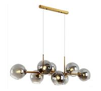 CLSDRZC E27 Glass Chandelier,Nordic Kitchen Island Decoration Chandelier,Creative Molecule Magic Bean Glass Chandelier,Metal Chandelier Suitable For Living Room Office-Gold Soot 8 Head