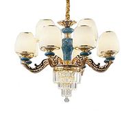 CLSDRZC E27+LED European Crystal Chandelier, European Zinc Alloy Lighting,Living Room Dining Bedroom Hotel Light-Gold. 12t