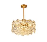 CLSDRZC E27 Nordic All Copper Light Luxury, Concise Crystal,Living Room Household Bedroom Lights,Dining Room Lights-Copper and Crystal 43 * 56cm