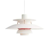 CLSDRZC E27 Nordic Danish Designer Art Chandelier,Easy Fit Multilayer Single Head Chandelier, Restaurant Bar Café During Light,Bedroom Bedside, Button Aluminum Chandelier-White and Pink 30cm