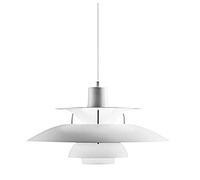 CLSDRZC E27 Nordic Danish Designer Art Chandelier,Easy Fit Multilayer Single Head Chandelier, Restaurant Bar Café During Light,Bedroom Bedside, Button Aluminum Chandelier-White. 30cm