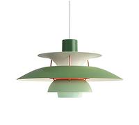 CLSDRZC E27 Nordic Danish Designer Art Chandelier,Easy Fit Multilayer Single Head Chandelier, Restaurant Bar Café During Light,Bedroom Bedside, Button Aluminum Chandelier-Gradient Green 40cm