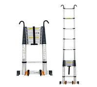 CLSDRZC Escalera telescópica Extensible de 8 m/ 7 m/ 6,2 m/ 5 m/ 4 m/ 3,8 m/ 2,6 m, Escalera Extensible de Aluminio para el hogar, azotea, RV, ático, Trabajo al Aire Libre, Carga 150 kg