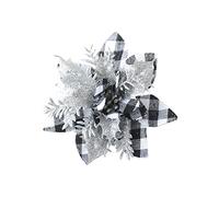 CLSDRZC Flor Artificial de Navidad Adornos de árbol de Navidad Guirnalda de Fiesta en casa Adornos artesanales de Navidad Flores Artificiales de Zinnia