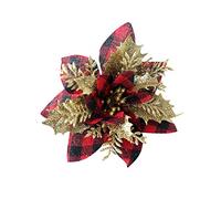 CLSDRZC Flor Artificial de Navidad Adornos de árbol de Navidad Guirnalda de Fiesta en casa Adornos artesanales de Navidad Flores Artificiales de Zinnia