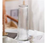 CLSDRZC Flower Vase Embossed Hydroponic Glass Cone Flower Transparent Dry(Gold,Large)