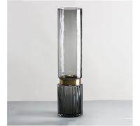 CLSDRZC Flower Vase Nordic Hydroponic Copper Transparent Glass Vase Decoration Living Room Home Decoration Accessories(Large)