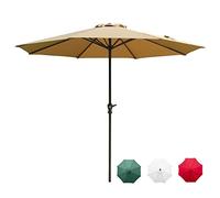 CLSDRZC FT Garden Sun Parasol with Crank Handle, Waterproof Sunshade Canopy, 8 Ribs Outdoor for Beach/Pool/Outdoor Table Market Umbrella