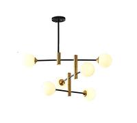 CLSDRZC G9 All Copper Nordic Chandelier,Living Room Bedroom Dining Room, Magic Bean Molecular Lamp,Creativity Personality Chandelier-Black and Copper 6 Head