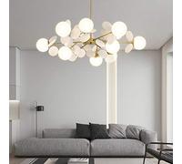 CLSDRZC G9 Warm Romantic Magic Bean Lighting Chandelier,Nordic Creative Sputnik Chandelier, Metal Ceiling Light,Hanging Lamp For Bedroom Living Dining Room Kitchen Lighting-Gold and White 15t