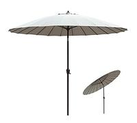 CLSDRZC Garden 9Ft/2.7M Large Patio Outdoor Table Parasol Umbrella Round with Push Button Tilt and Crank, UV Protection, Purple/Dark Gray
