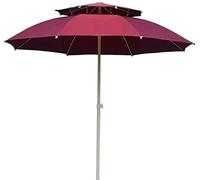CLSDRZC Garden Double Top Market Umbrellas with Crank Lift, Easy Adjustment, Outdoor Parasols for Backyard, Poolside, Lawn and Garden,White
