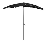 CLSDRZC Garden Negro Parasol -afuera Patio Paraguas Cubierta Protectora UV con de cigüeñal de inclinación de Poste de Acero Incluido - Ideal para Jardines, Cubiertas y Patios, 200x130 cm