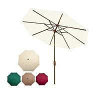 CLSDRZC Garden Sun Parasol with Tilt Function, Round Outdoor Canopy Without Base, 2.7m, Wine Red, Dark Green, Beige, Khaki, For Gardens, Beach, Pool, Patio Umbrella