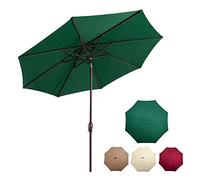 CLSDRZC Garden Sun Parasol with Tilt Function, Round Outdoor Canopy Without Base, 2.7m, Wine Red, Dark Green, Beige, Khaki, For Gardens, Beach, Pool, Patio Umbrella
