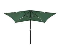 CLSDRZC Garden Sun Shades Cantilever Outdoor Umbrella Parasol with Leds and Steel Pole Green 2x3 m