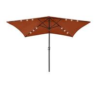 CLSDRZC Garden Sun Shades Umbrella Outdoor Umbrellas Parasols Parasol with Leds and Steel Pole Terracotta 2x3 m
