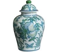 CLSDRZC Ginger Jar Green Vase Small Vase for Centerpiece for Wedding Party Dining Kitchen(Greenc)